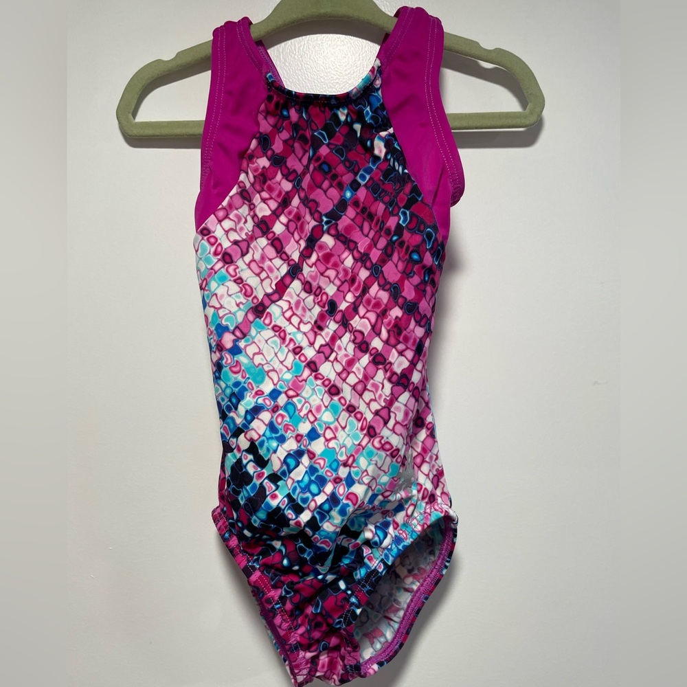 Snowflake magenta t-back leotard CS (=GK CXS)